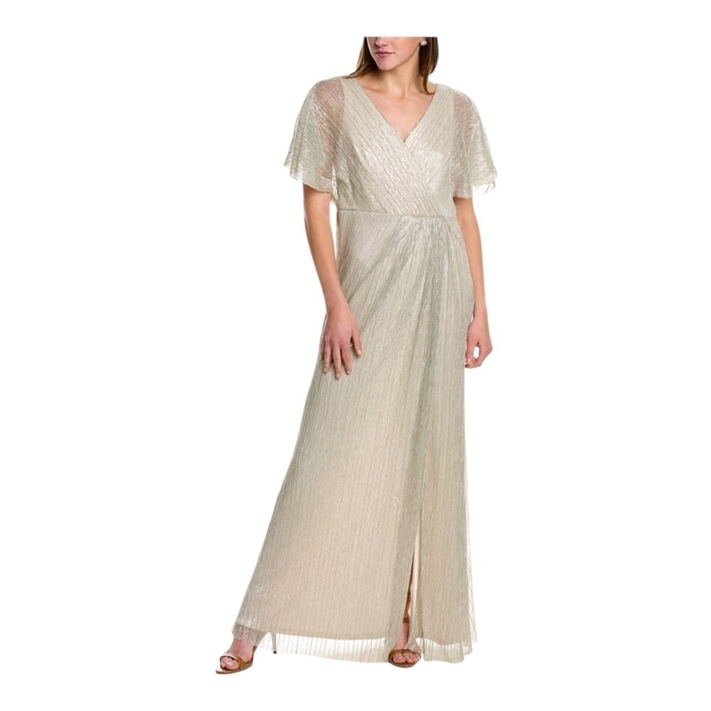 ADRIANNA PAPELL Crinkled Mesh Gown NWT